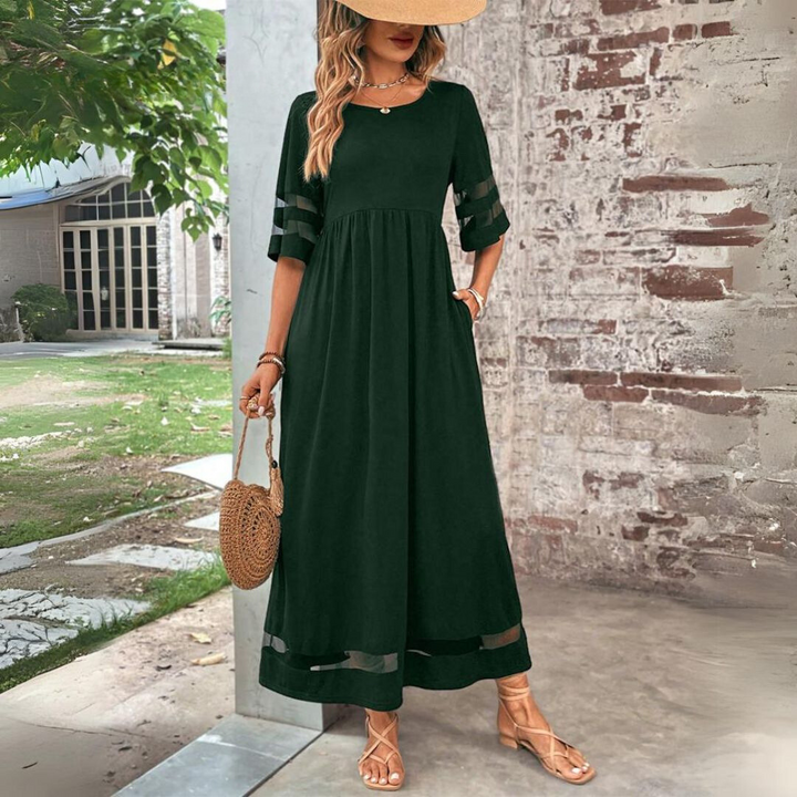 The Elara Soft-Flow Midi Dress