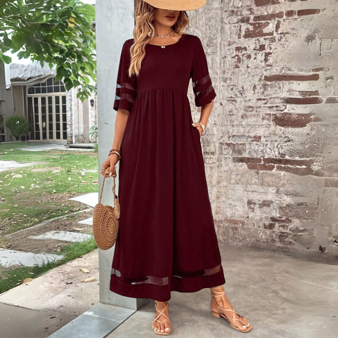 The Elara Soft-Flow Midi Dress