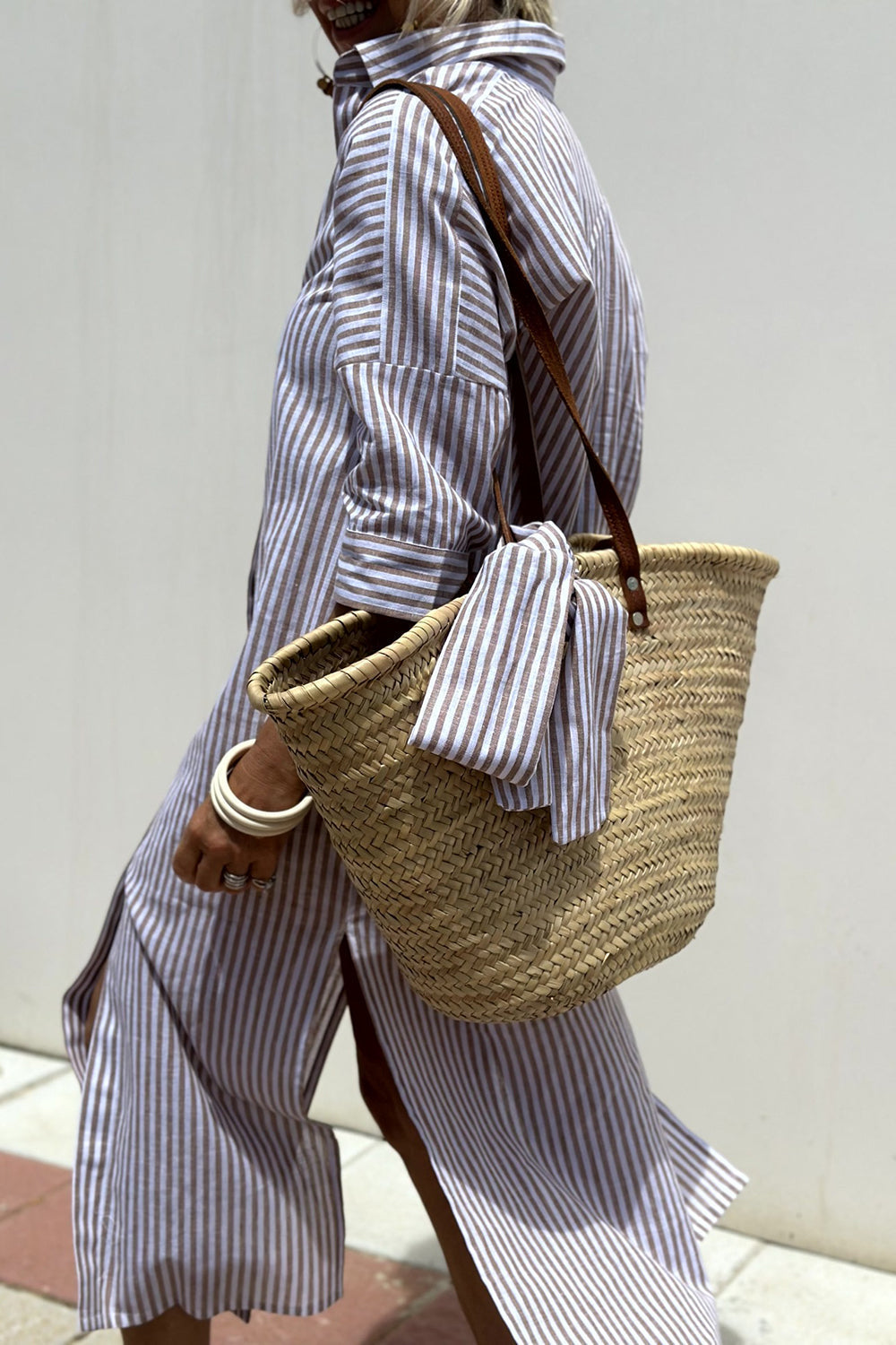 The Isla Striped Shirt Dress