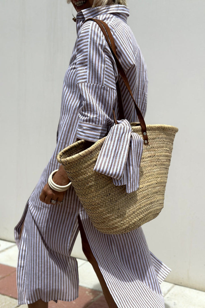 The Isla Striped Shirt Dress